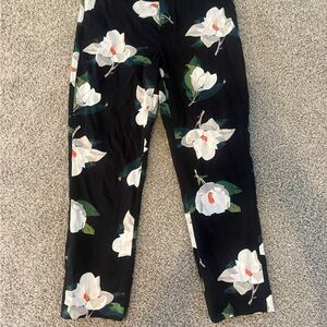 Banana Republic Slim Floral Dress Plants (cropped) - DarK Navy and White